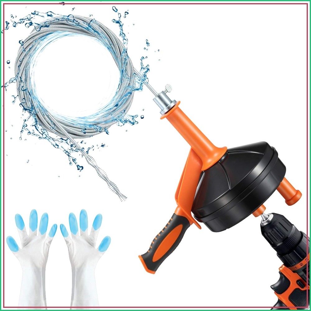 Drain Snake Flexible - Drain Auger Clog Remover with Drill