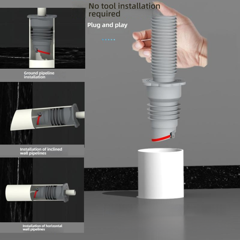 Silicone Bathroom Sewer Seal R - مراجعة Drain Pipe Clip وسعره