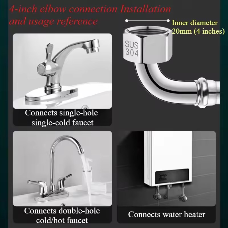 New 90° Bend Pipe Pipe Toilet  - مراجعة Flexible Hose Braided وسعره