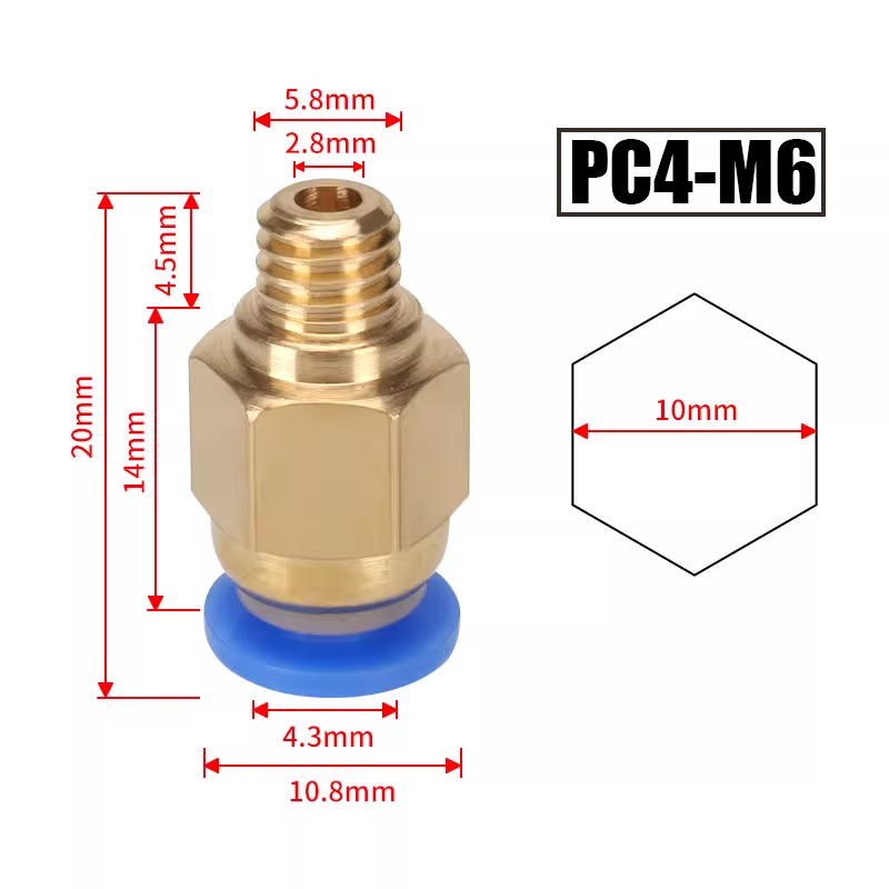 10pcs/lot PC4-M10 Pneumatic Co - مراجعة Ptfe Tape Thread وسعره