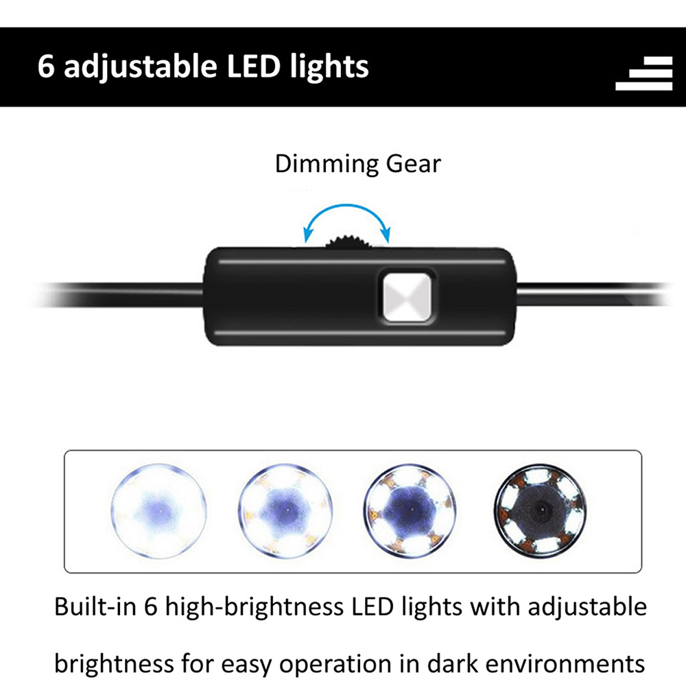 6 LED Light 7mm 1M  Endoscope  - مراجعة Drain Snake Flexible وسعره