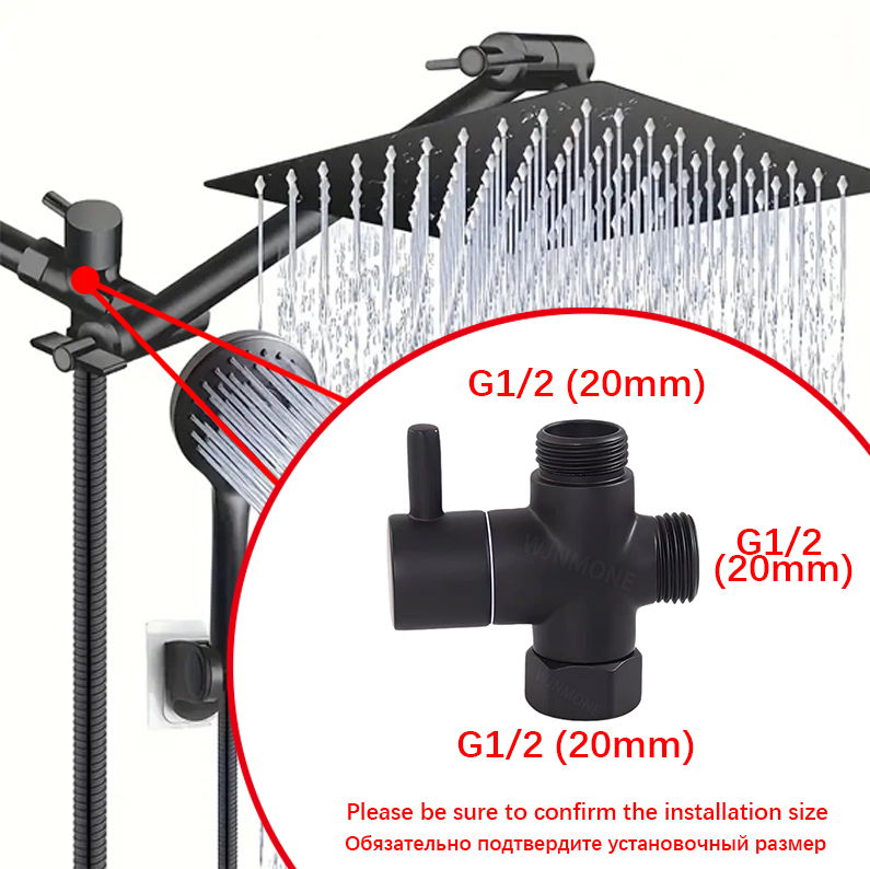 Black Silver 3 Way T-Adapter D - مراجعة Shower Valve Cartridge وسعره