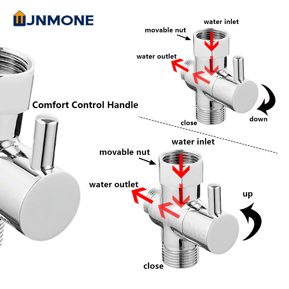 Black Silver 3 Way T-Adapter D - مراجعة Shower Valve Cartridge وسعره